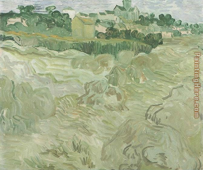Wheat Fields with Auvers in the Background painting - Vincent van Gogh Wheat Fields with Auvers in the Background art painting